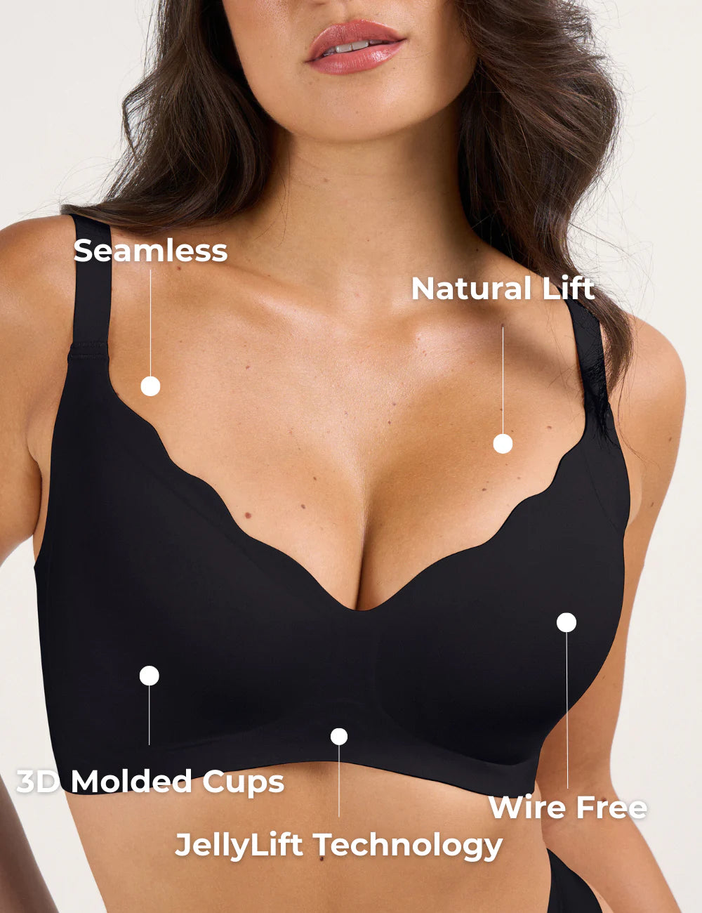Soutien-gorge sans coutures festonné en gelée sans armatures